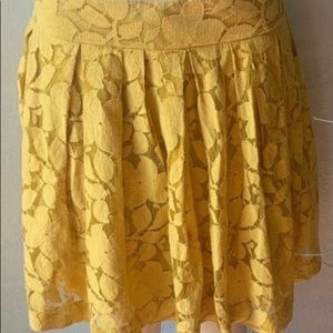 LOFT Lace Skirt - Mustard Yellow